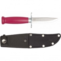 Нож с фиксированным лезвием Morakniv Scout 39 Safe Cerise, сталь Sandvik 12С27, рукоять береза, розовый купить в Минске