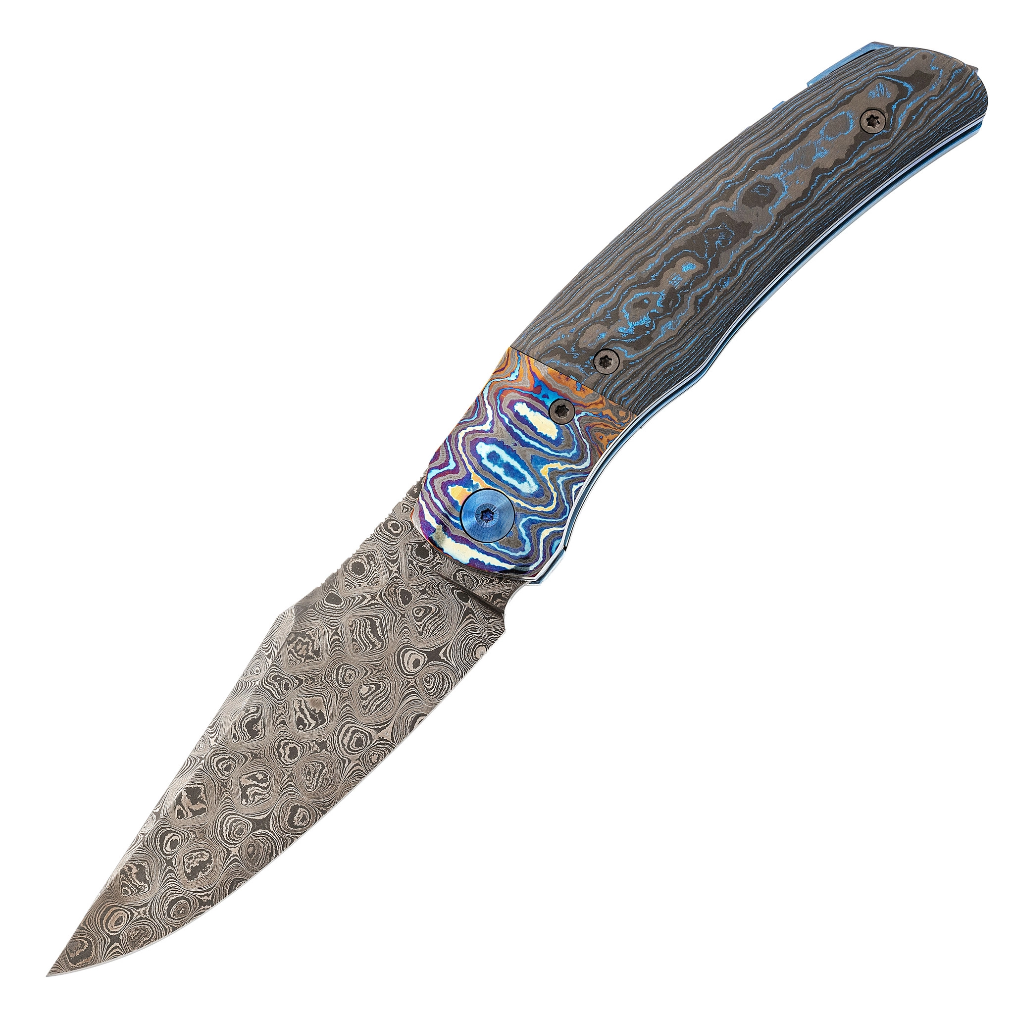 Складной нож TI-Rex Custom Assassin, сталь Balbach Damascus, рукоять Black Timascus CF