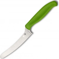 Универсальный кухонный нож Spyderco Z-Cut Offset Kitchen Green, сталь CTS™ — BD1 Alloy, рукоять зеленый полипропилен купить в Минске