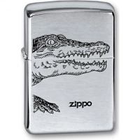 Зажигалка ZIPPO Alligator, с покрытием Brushed Chrome, латунь/сталь, серебристая, матовая, 36x12x56 купить в Минске