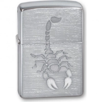 Зажигалка ZIPPO Scorpion Brushed Chrome, латунь с никеле-хром.покрыт., серебр., матов., 36х56х12 мм купить в Минске